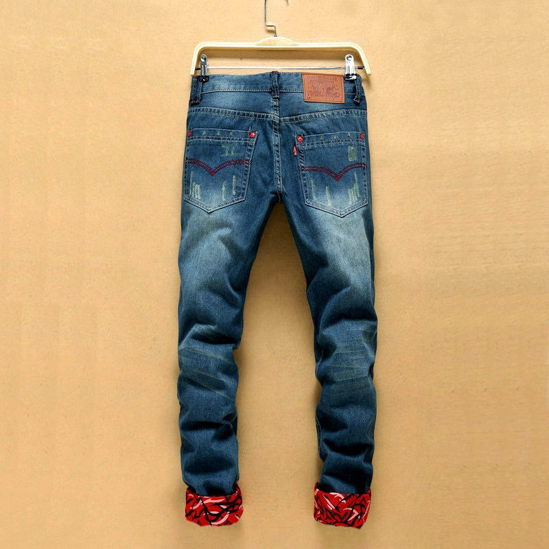 High Quality Designers Blue Denim Men Trouser Jean Clothing Stacked Patchwork