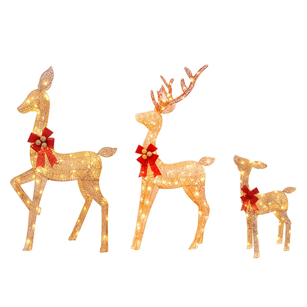 2024 Outdoor Christmas Shining Deer Lighting Happy New Year for Garden