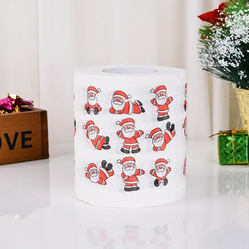 New Year Gifts 22m/Roll Santa Claus Reindeer Christmas Toilet Paper Christmas