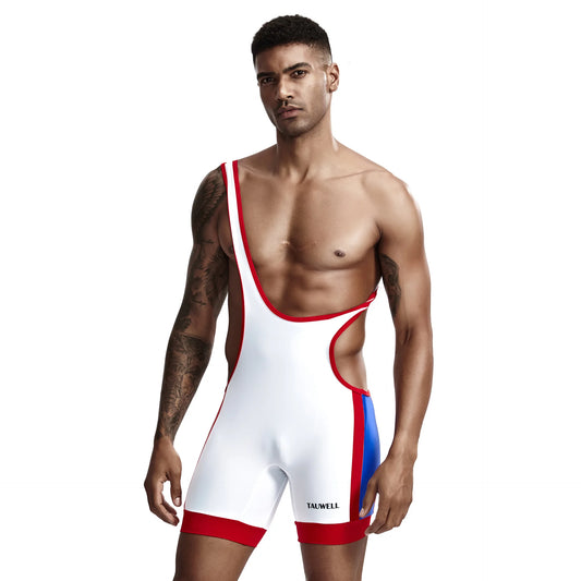 Contrast Color Wrestling Singlet Men Bodywear Bodysuit Sexy Gay Mens Undershirt