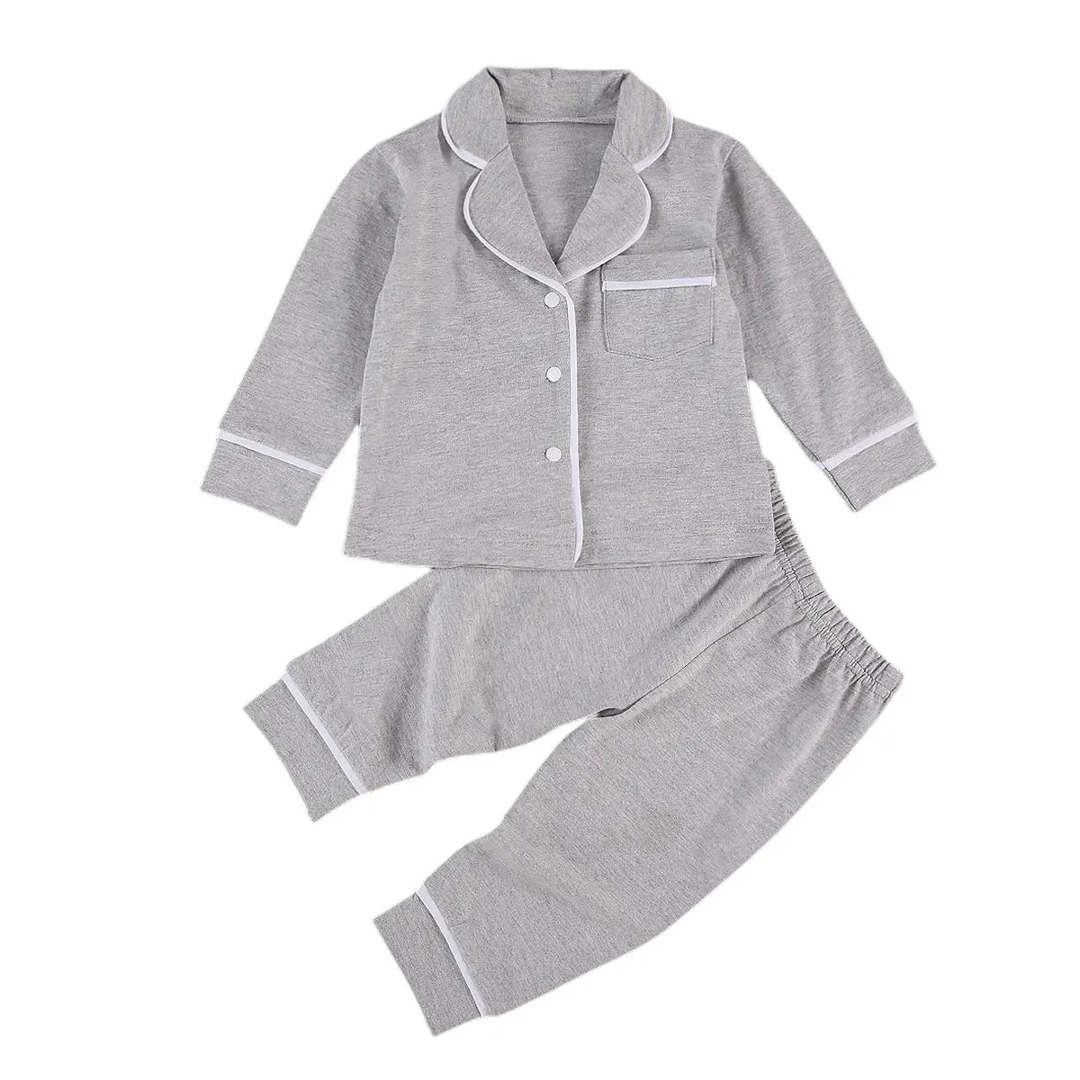 Infant Kids Baby Girls Boys 2Pcs 100% Cotton Pajama Sets Long Sleeve Jacket