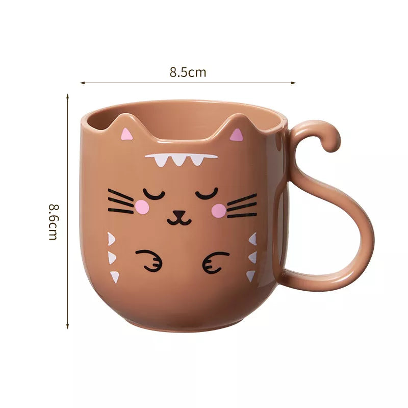 Cute Cat Mouthwash Cup Toothbrush Cup Home Travel Cartoon Thickened Wash Cup