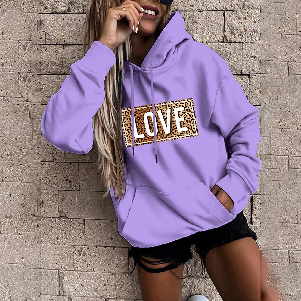 Women's Hoodie Pullover Loose Large Pockets Long Sleeve Sweatshirt Top