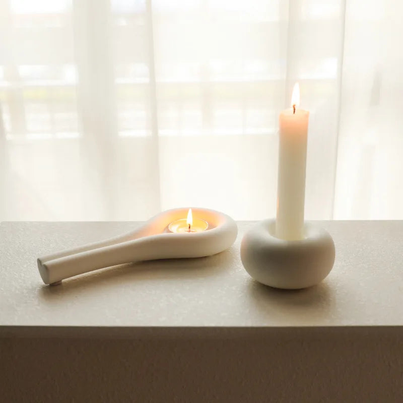 Nordic Ceramic Candlestick Holder White Candle Holders Candle Holder