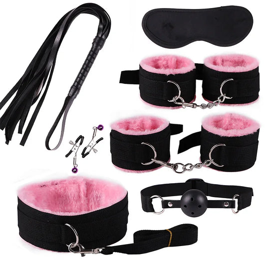 VRDIOS Sex Products BDSM Sex Bondage Set Handcuffs for Sex Adult Nipple Clamps