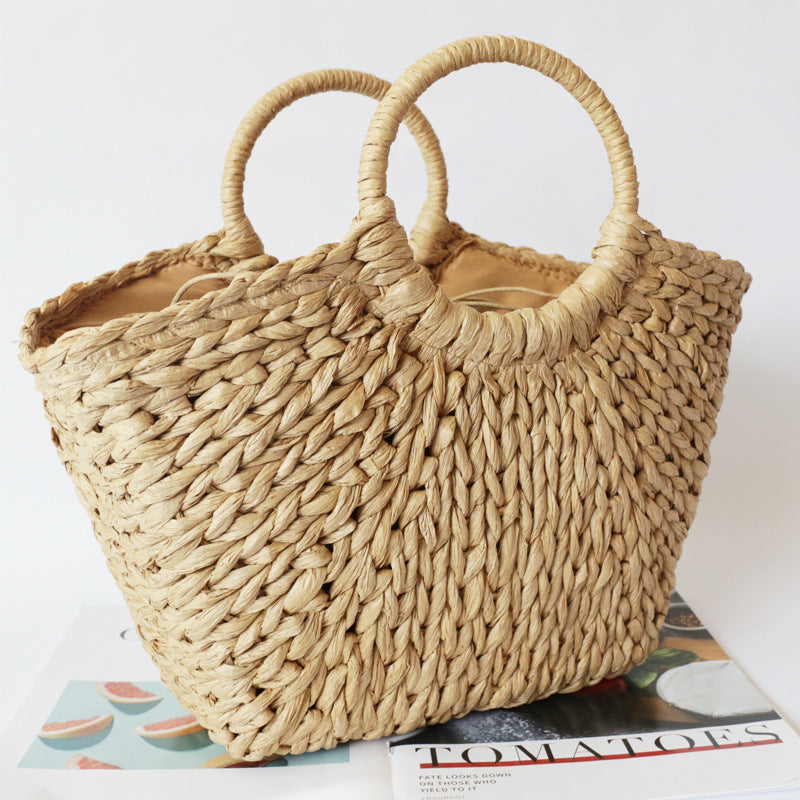 Summer Handmade Bags for Women Beach Weaving Top Handle Handbags Totes