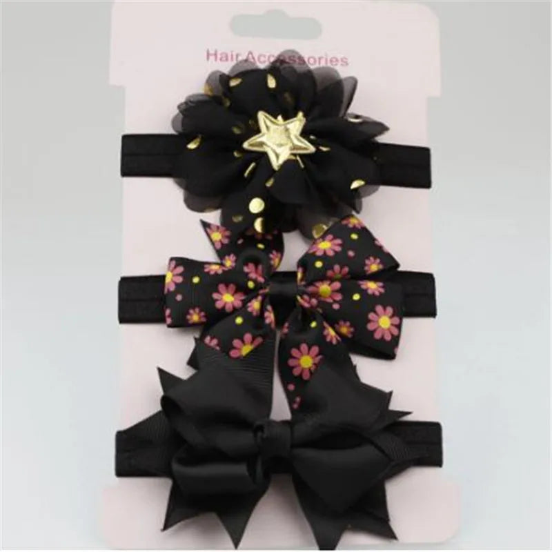 On Sale 3pcs New Baby Girl Boy Elastic Flower Headband Children