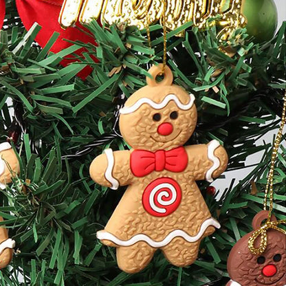 12Pcs Gingerbread Man Christmas Tree Hanging Pendant Xmas Tree Decor Ornament