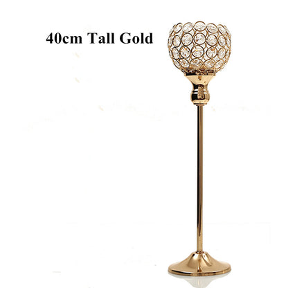 Home Decoration Metal Candlesticks for Candles Crystal Tealight Centerpieces