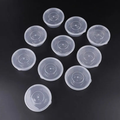 10pcs Kitchen Disposable Plastic Sauce  Pot Chutney Container With Lid Slime.