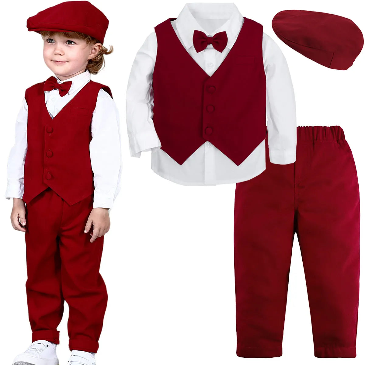 Boys Wedding Suit Baby Clothes Infant Birthday Party Gift Outfit Set