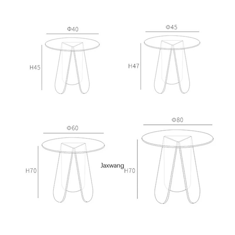 Nordic Coffee Table Colorful Acrylic Modern Round Transparent Plastic Tables