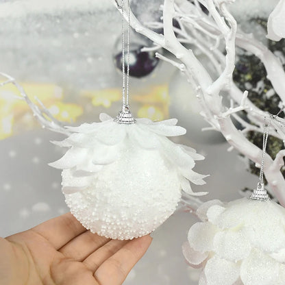 10/8/6cm Shatterproof White Foam Christmas Balls for Xmas Tree Decor Christmas