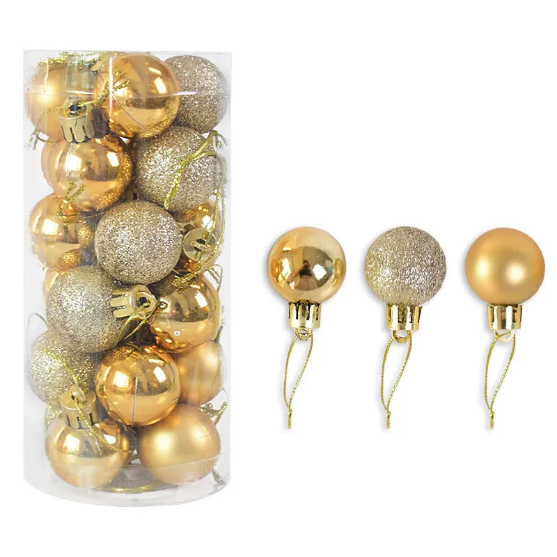 3cm 24pcs New Year Balls Decorations for Tree Hanging Bauble Ball New Year