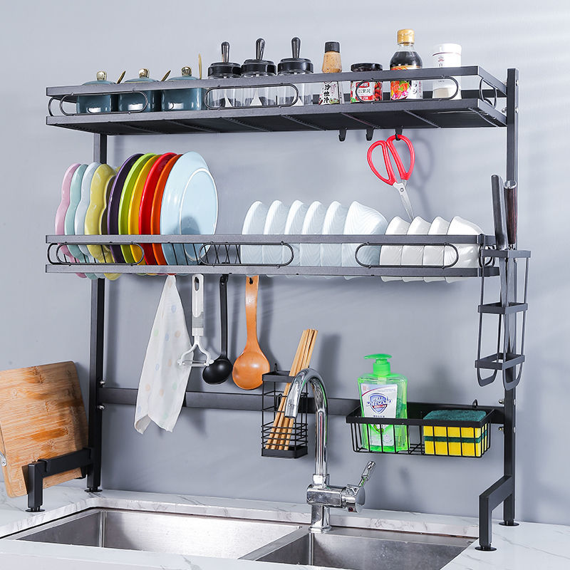 85cm Stainless Steel Storage Holder With Black Coating Kitchen Organizer Storage