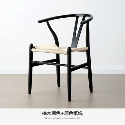 Chair Solid Wood Nordic Simple Modern Dining Chair Leisure Armback Domestic