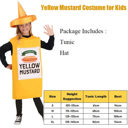 2024 New Arrival Unisex Girl Boy Child Yellow Mustard Fancy Dress