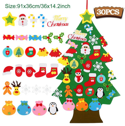 QIFU 3D DIY Felt Christmas Tree Christmas Decorations for Home Christmas