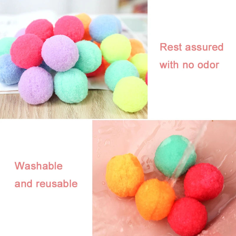 10 Pcs/Lot Cute Funny Cat Toys Stretch Plush Ball Soft Colorful