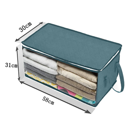 Foldable Storage Bag Quilt Storage Bags Pillow Clothes Closet Organizer