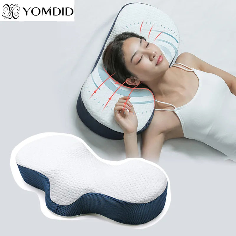 Memory Foam Bedding Pillow Neck Protection Bow Shaped Sleeping Pillows Support