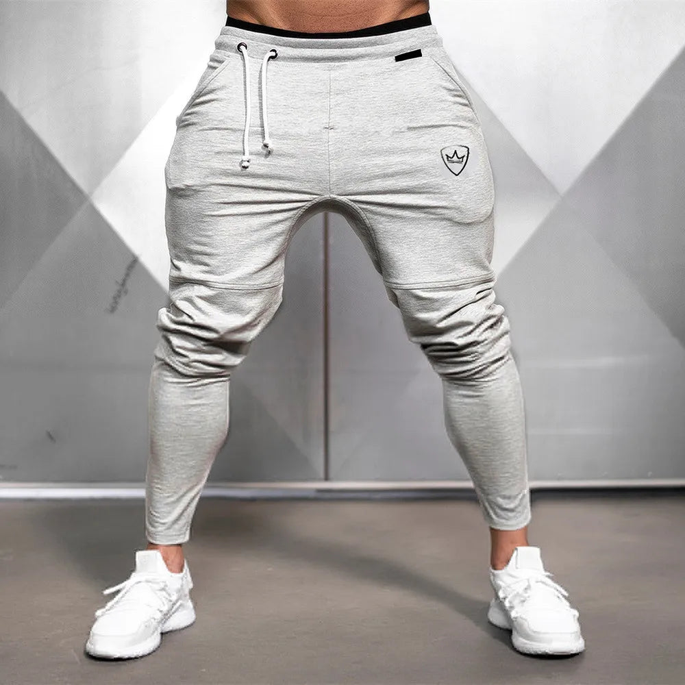 Solid Gym Sweatpants Joggers Pants Men Casual Trousers Male Fitness Sport