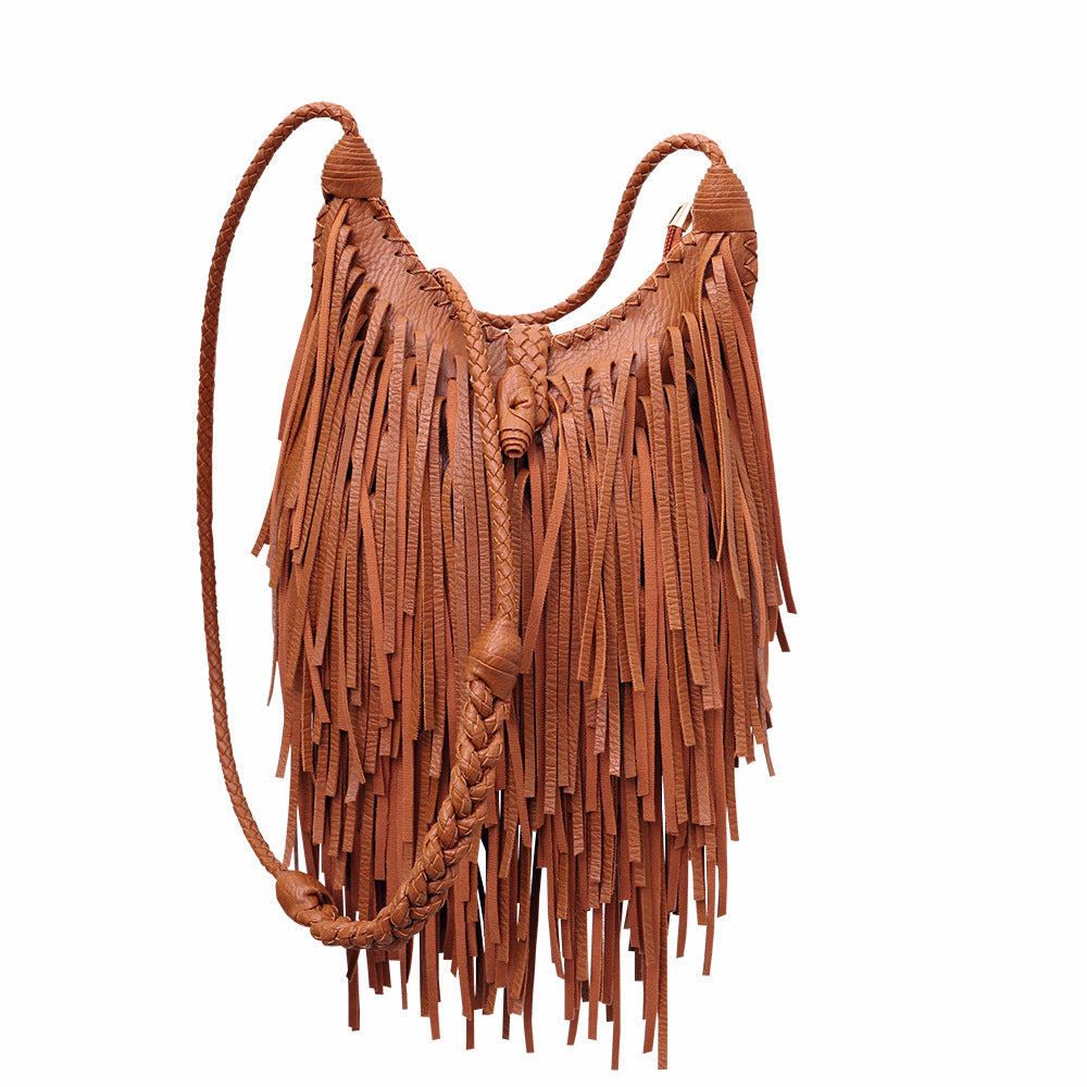 Vintage Tassel Women Shoulder Bag Tassel Women's Crossbody PU Leather Bags