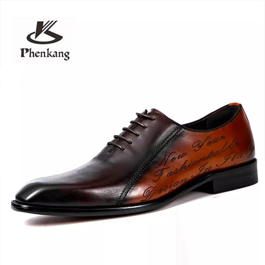 Men Goodyear Welted Shoes Mens Designer Brand Platform Brogues Dress Genuine