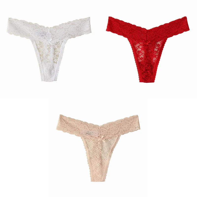 Woman Intimates Low-Rise Soft Female Panties New Plus Size Thongs 3 Pieces