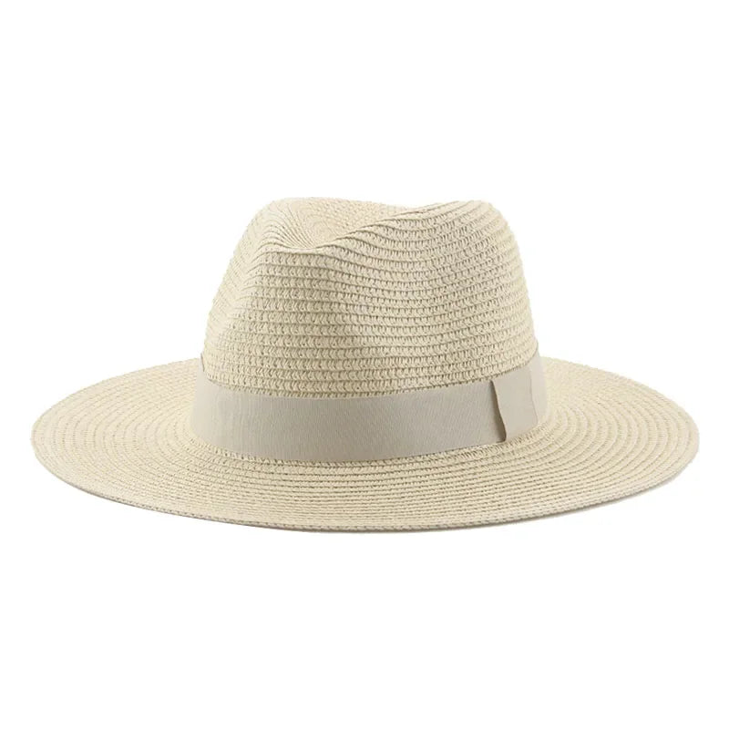 Hats for Women Bucket Sun Hats Ribbon Band Men Hat Straw Summer Panama Formal