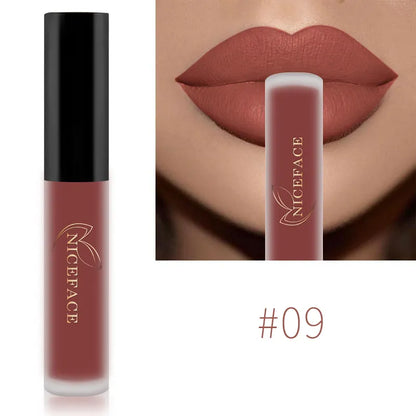 NICEFACE Hot Color Lip Gloss Waterproof Matt Lipgloss Lasting Nude Liquid