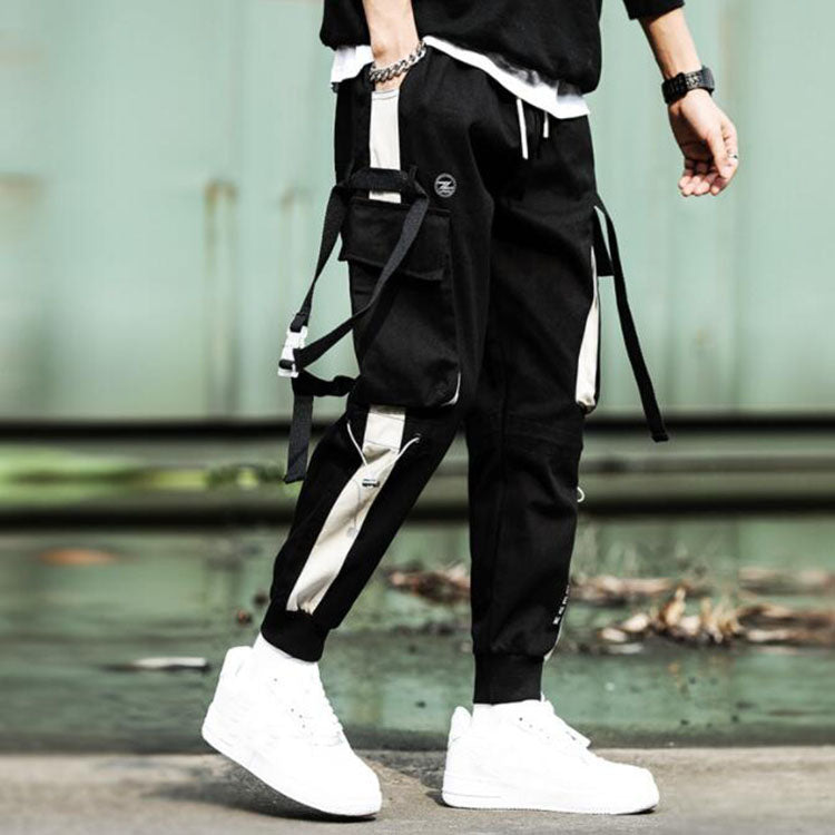 Streetwear Mens Multi Pockets Cargo Harem Pants Hip Hop Casual Male Track Pants