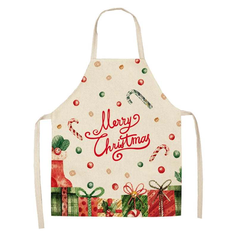 Linen Merry Christmas Apron Christmas Decorations for Home