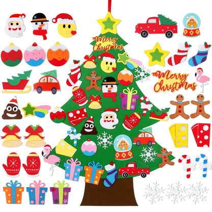 Kids DIY Felt Christmas Tree Merry Christmas Decorations for Home 2024