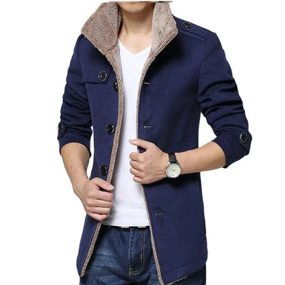 Winter Jackets Mens Casual Men Blends Fleece Warm Windbreaker Coats Men Jackets