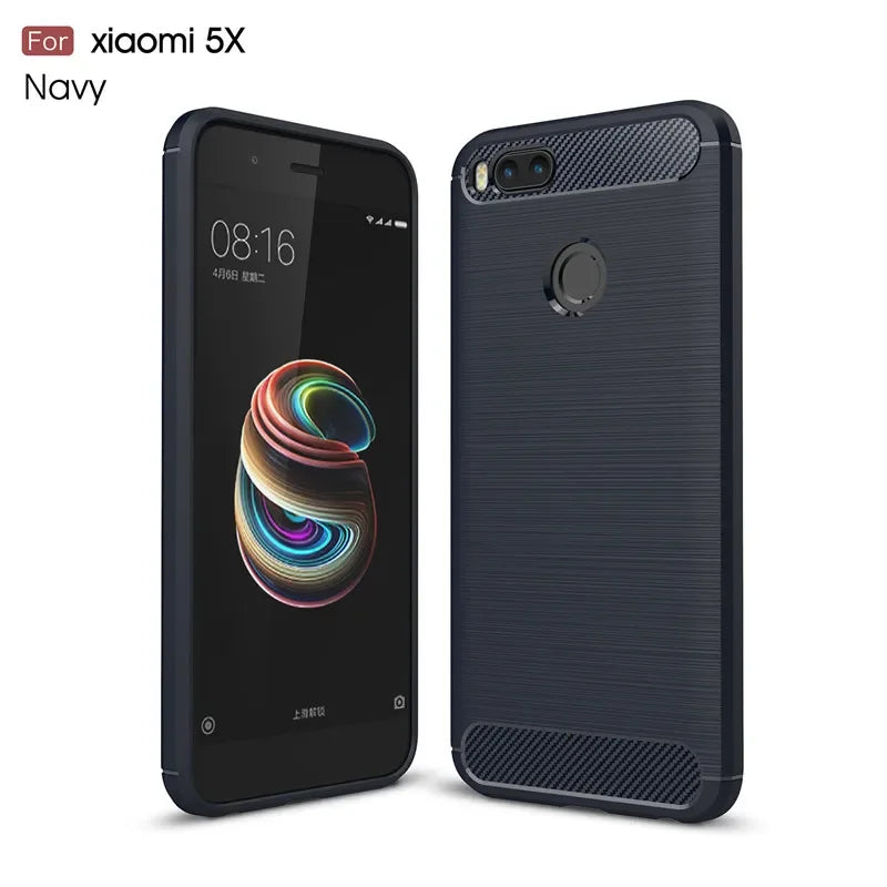 Carbon Fiber Case for Xiaomi Mi A1 5X Luxury Slim Silicone Soft Phone Cover