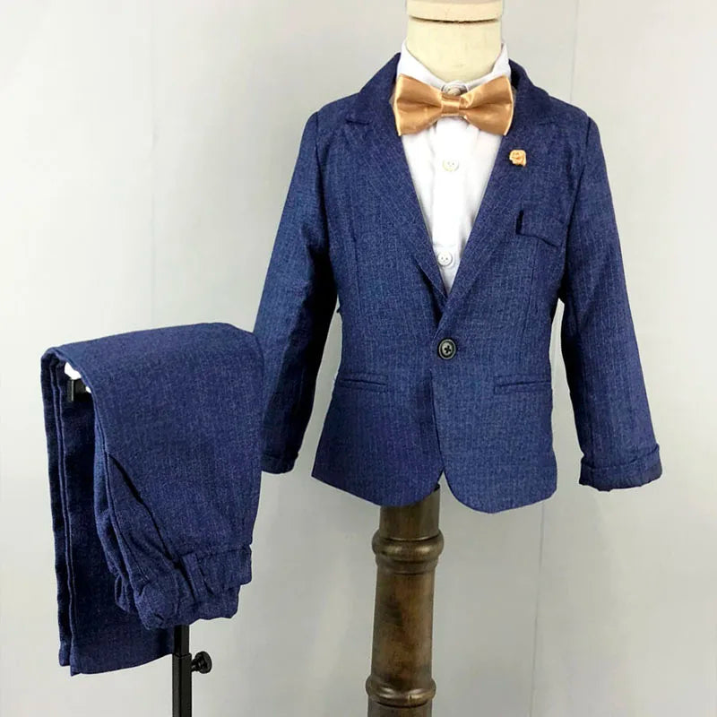 Flower Boys Wedding Dress Suits Sets Children's Blazer + Shirts + Pants