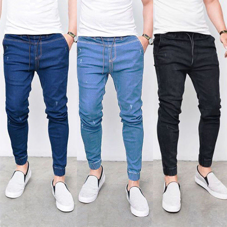 New Stylish Men Stretch Jeans Fit Denim Pants Joggers Jean's