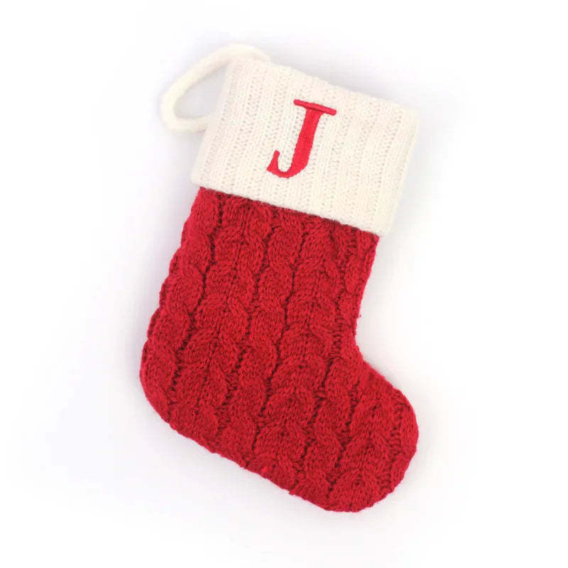 Letters Christmas Stocking New Knitting Christmas Tree Pendant Decorations