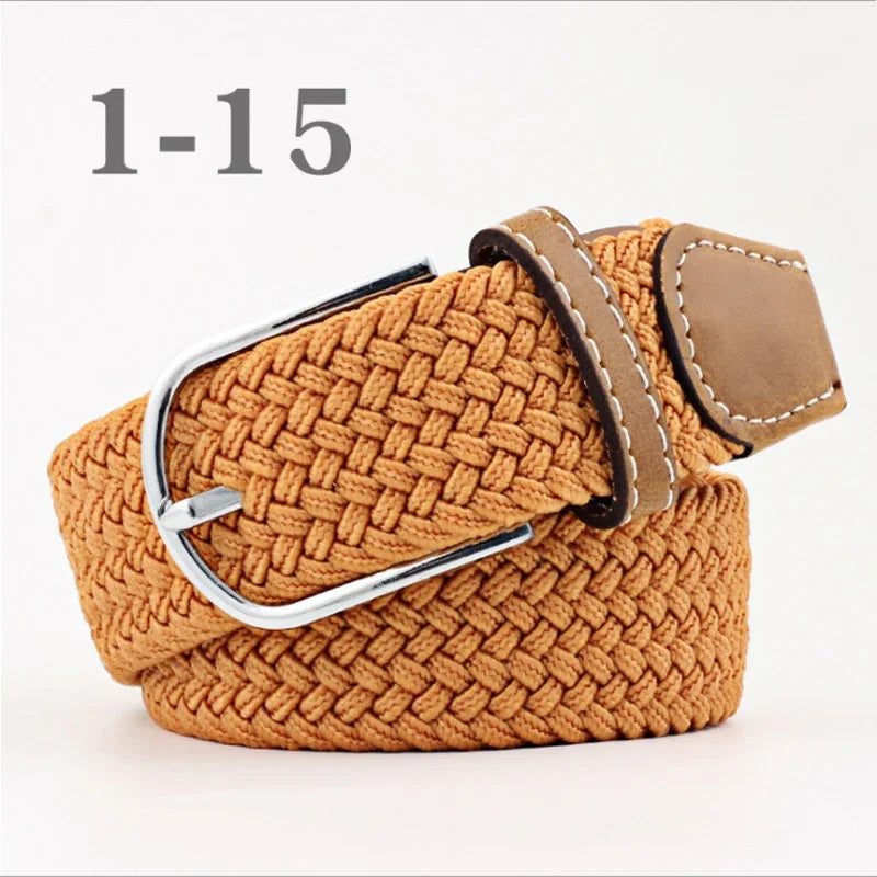 ZLD 60 Colors Female Casual Knitted Pin Buckle Men Belt