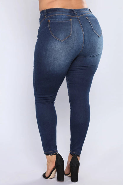 High Waist Elastic Calca Jeans Women Slim Long Jeans Fat Mom Sexy Denim Pants