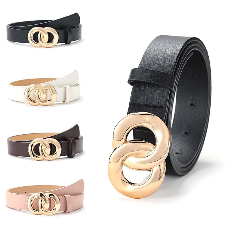 Pu Leather Belt Women Waist Luxury Black Belts for Jeans Dresses Woman