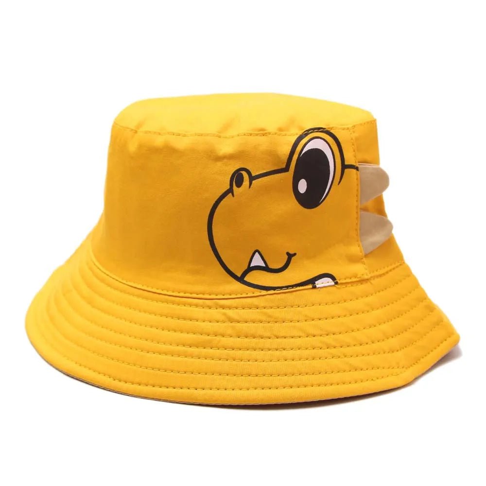 Summer Baby Kids Sun Hat Cartoon Dinosaur Bucket Hats Children Boys