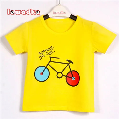 Sport Baby Girls Boys T-Shirt Short Sleeve Bicycle Pattern T-Shirts for Boys