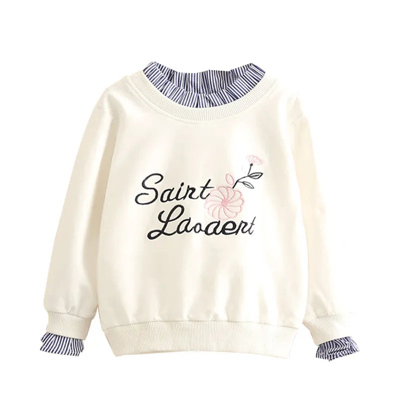 Spring Autumn 3 4 5 6 8 10 12 Years Children Hoodies Crew-Neck Letter Print