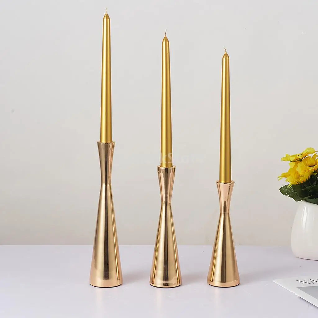 Taper Candle Holders Modern Hourglass Shape Fits Standard Tapered Candlesticks