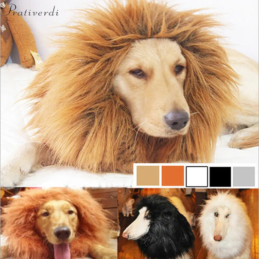 Cute Pet Cosplay Clothes Transfiguration Costume Lion Mane Winter Warm Wig