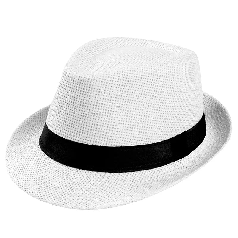 Fashion Men Straw Hat for Women Summer Trendy Beach Sun Hats Solid Color