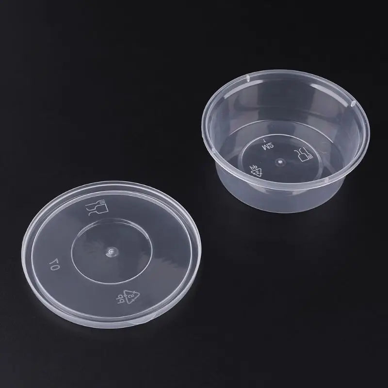 10pcs Kitchen Disposable Plastic Sauce  Pot Chutney Container With Lid Slime.