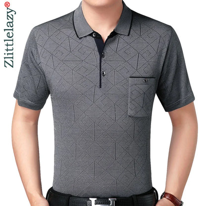 2022 Real Pocket Bodybuilding Short Sleeve Polo Shirt Men Argyle Polos